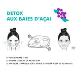 Inuwet FRUIT COLLECTION Bio-Cellulose Gezichtsmasker Detox, Acai bessen