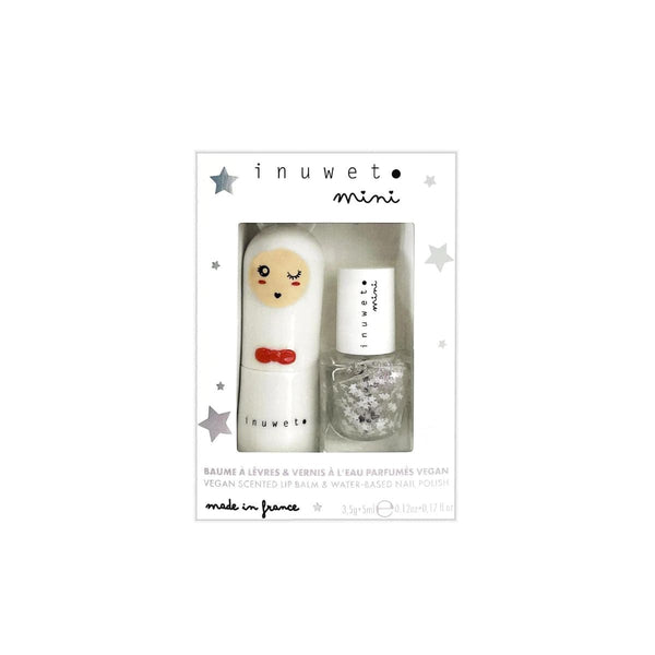 Inuwet Geschenkset Lippenbalsem & Kindernagellak, Glittersterren