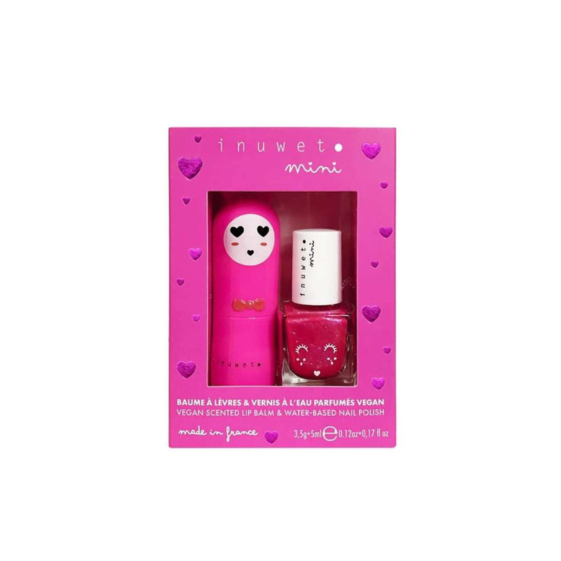Inuwet Geschenkset Lippenbalsem & Kindernagellak, Kers & Aardbei