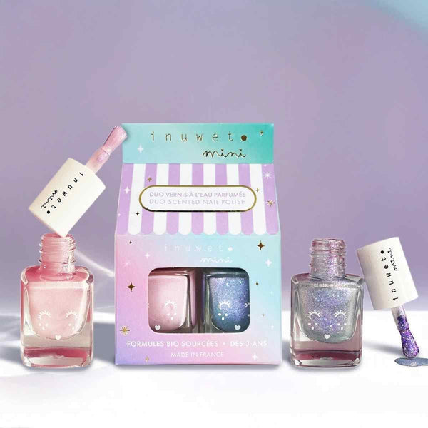 Inuwet Geschenkset met 2 Kindernagellakjes, Watermeloen & Vanille