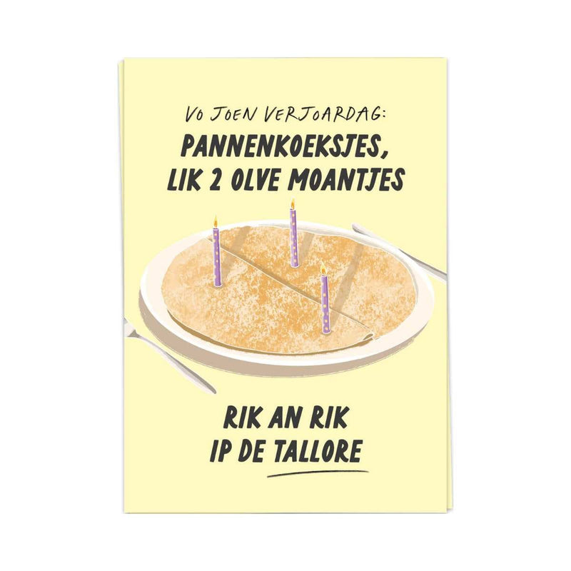 Kaart Blanche NONKELS Wenskaart dubbel, Pannenkoeksjes Rik an Rik