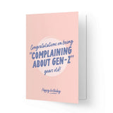 Kaart Blanche Verjaardagskaart, Gen Z bday