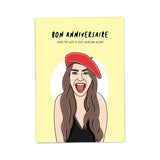 Kaart Blanche Wenskaart dubbel, Bon anniversaire