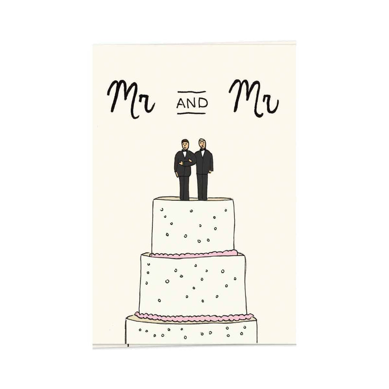 Kaart Blanche Wenskaart dubbel, Wedding Cake Mr & Mr