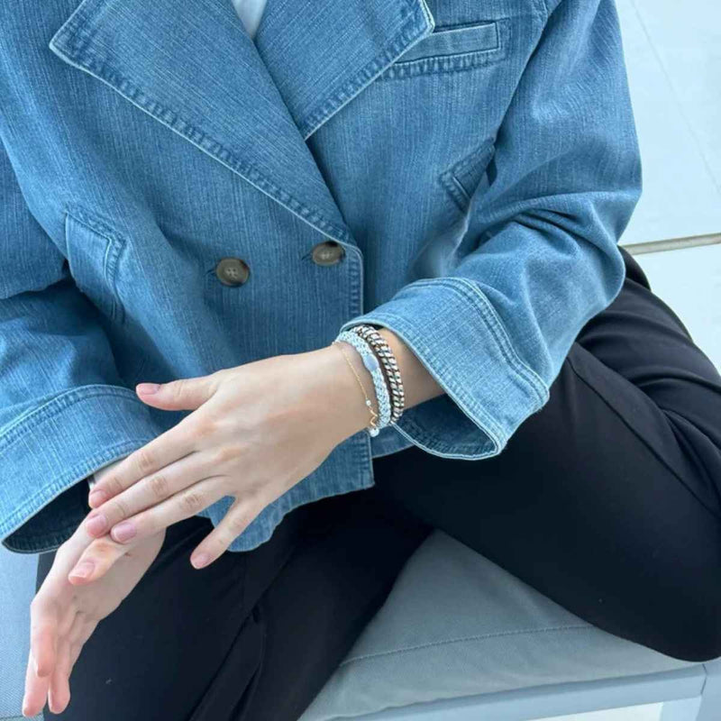 Kknekki MIX GLITTER Haarelastiek & Armbandje, Copper & Grey