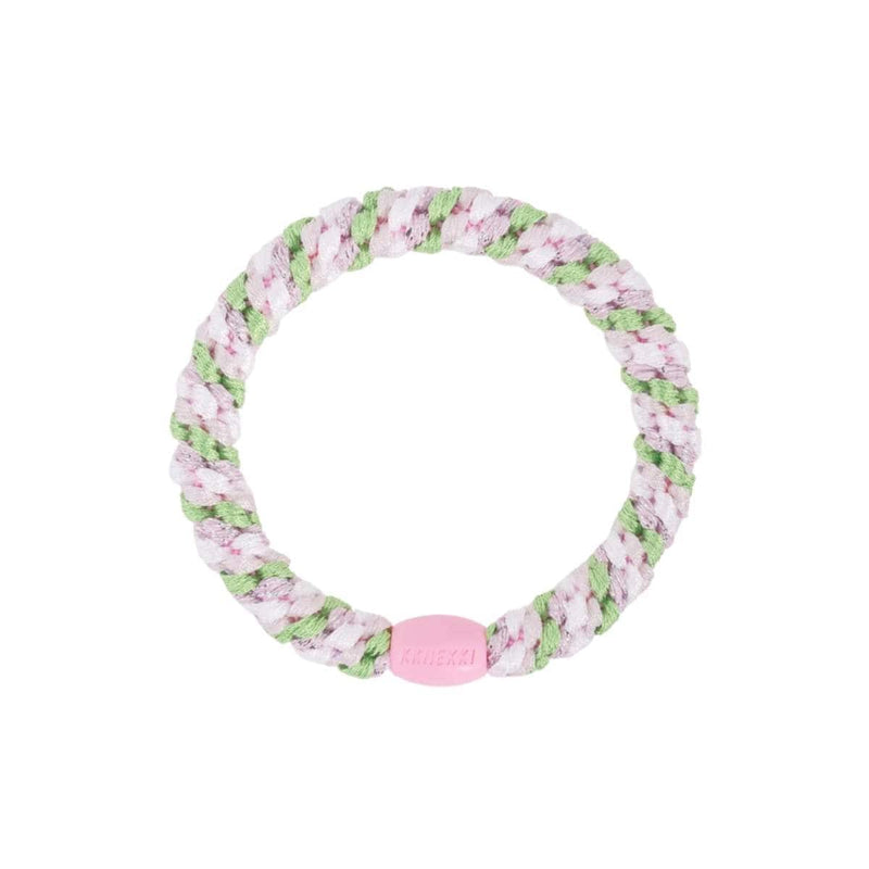 Kknekki MIX GLITTER Haarelastiek & Armbandje, Grass Green & Pink