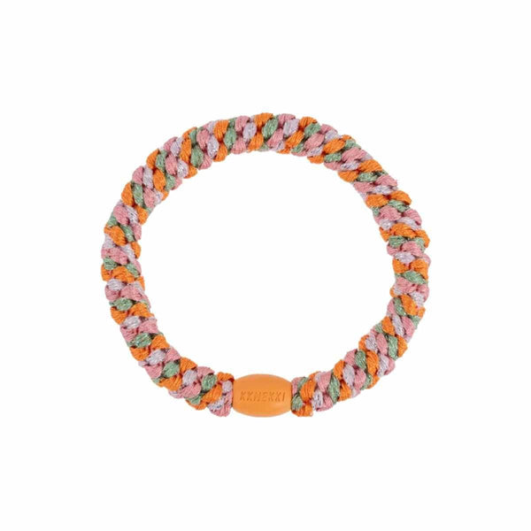 Kknekki MIX GLITTER Haarelastiek & Armbandje, Orange & Pistacio