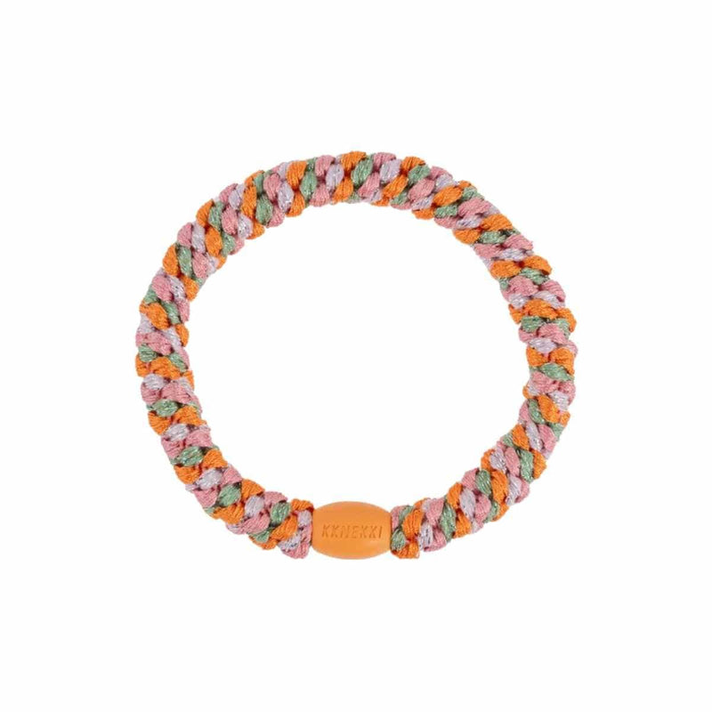 Kknekki MIX GLITTER Haarelastiek & Armbandje, Orange & Pistacio