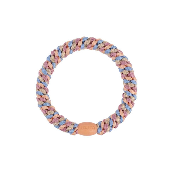 Kknekki MIX GLITTER Haarelastiek & Armbandje, Peach & Blue
