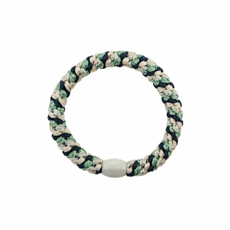 Kknekki MIX GLITTER Haarelastiek & Armbandje, Pistacio & Navy