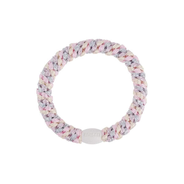 Kknekki MIX GLITTER Haarelastiek & Armbandje, Silver & Pink