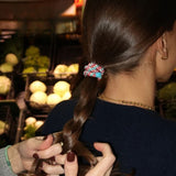 Kknekki MIX GLITTER Haarelastiek & Armbandje, Turquoise & Coral