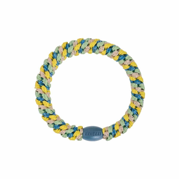 Kknekki MIX GLITTER Haarelastiek & Armbandje, Yellow & Light Petrol