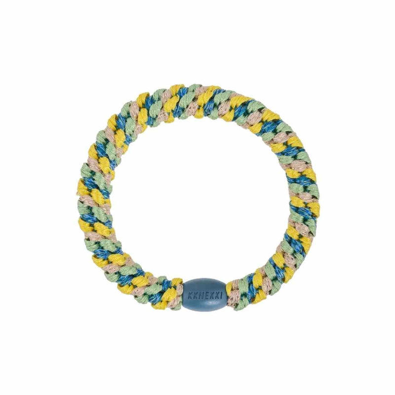 Kknekki MIX GLITTER Haarelastiek & Armbandje, Yellow & Light Petrol