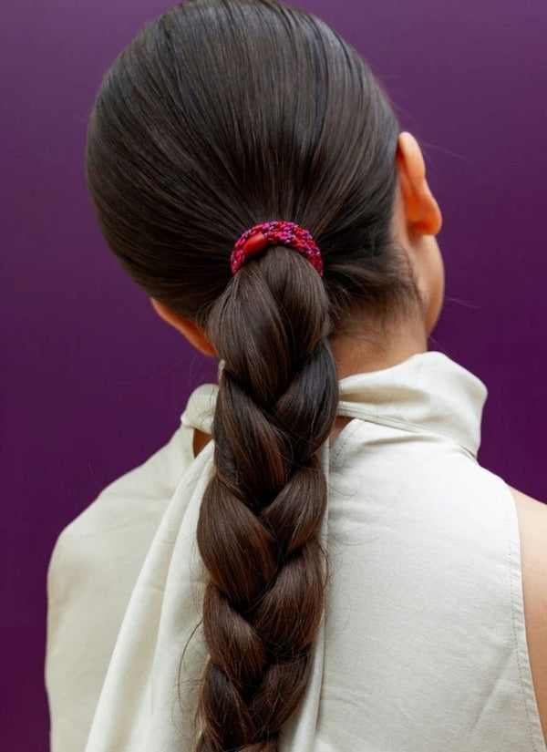 Kknekki MULTI GLITTER Haarelastiek & Armbandje, Light Bordeaux & Grape