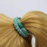 Kknekki SOLID VELVET Haarelastiek & Armbandje, Faded Green