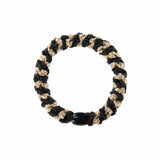 Kknekki STRIPE GLITTER Haarelastiek & Armbandje, Black & Beige