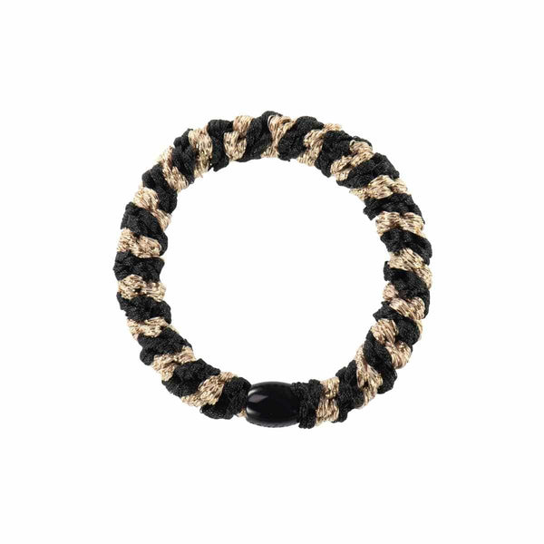 Kknekki STRIPE GLITTER Haarelastiek & Armbandje, Black & Beige