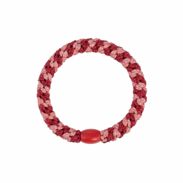 Kknekki STRIPE GLITTER Haarelastiek & Armbandje, Coral & Bordeaux