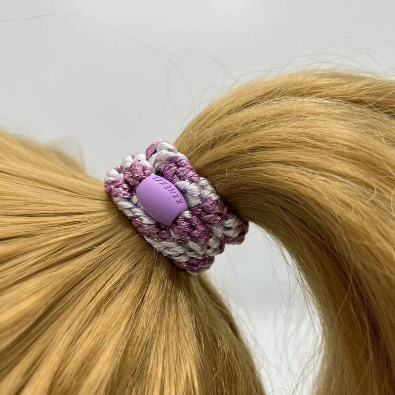 Kknekki STRIPE GLITTER Haarelastiek & Armbandje, Lavender Pink