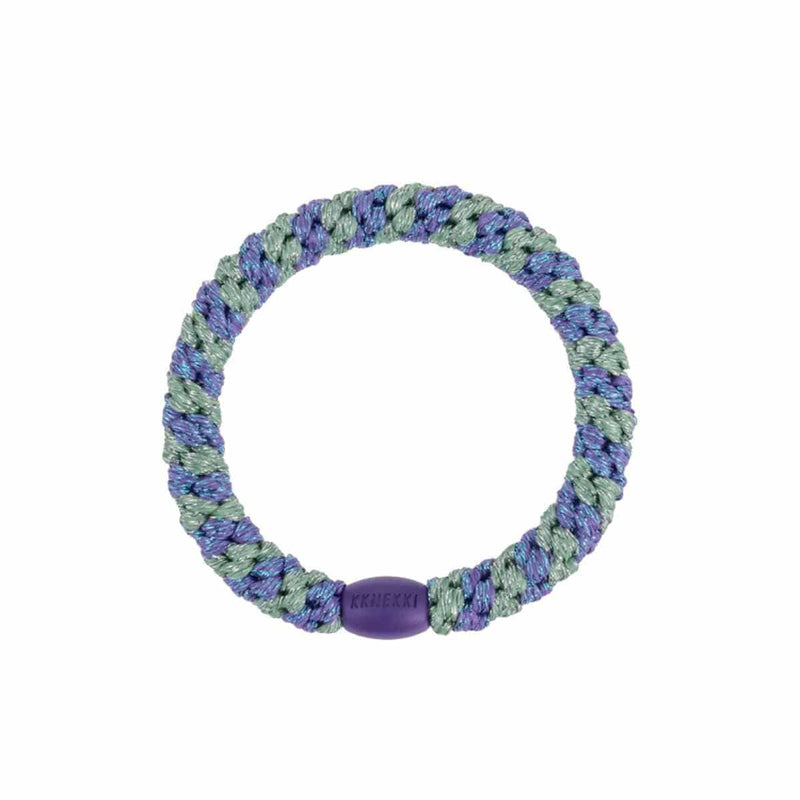 Kknekki STRIPE GLITTER Haarelastiek & Armbandje, Purple & Green