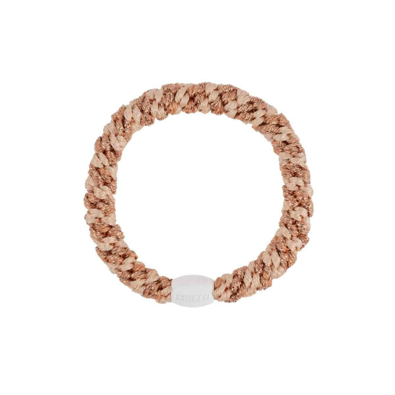 Kknekki STRIPE GLITTER Haarelastiek & Armbandje, Rosegold & Powder