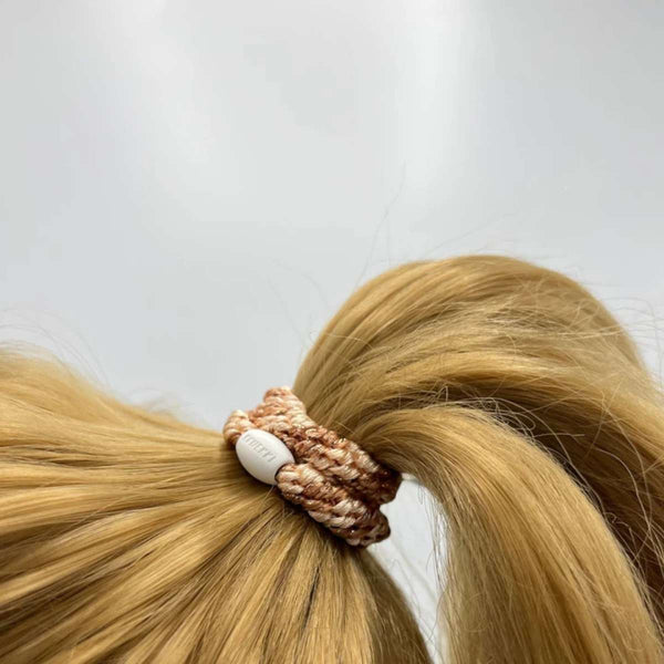 Kknekki STRIPE GLITTER Haarelastiek & Armbandje, Rosegold & Powder