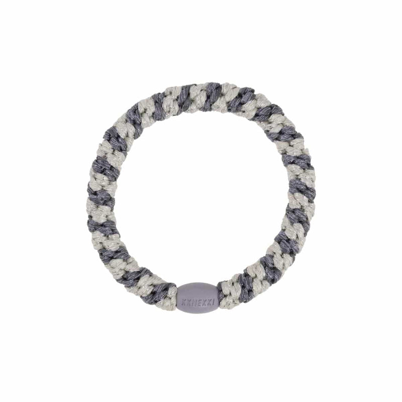 Kknekki STRIPE GLITTER Haarelastiek & Armbandje, Silver & Grey