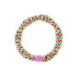 Kknekki STRIPE Haarelastiek & Armbandje, Grass Green & Bubblegum