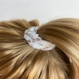Kknekki VELVET STRIPE Haarelastiek & Armbandje, Ivory