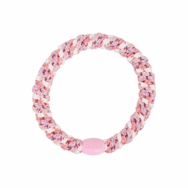 Knekki MULTI GLITTER Haarelastiek & Armbandje, Dusty Rose & Pink