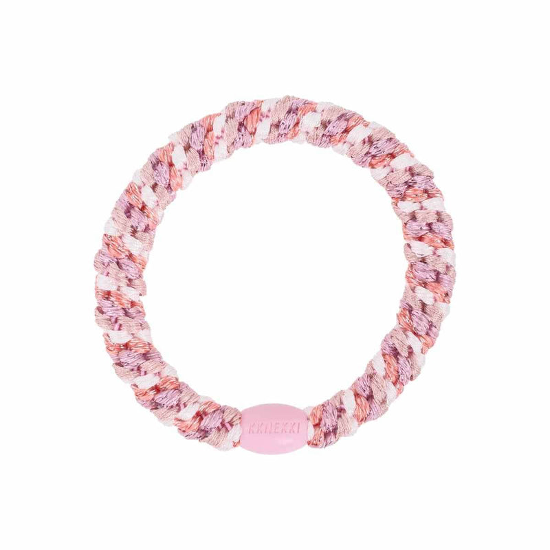 Knekki MULTI GLITTER Haarelastiek & Armbandje, Dusty Rose & Pink