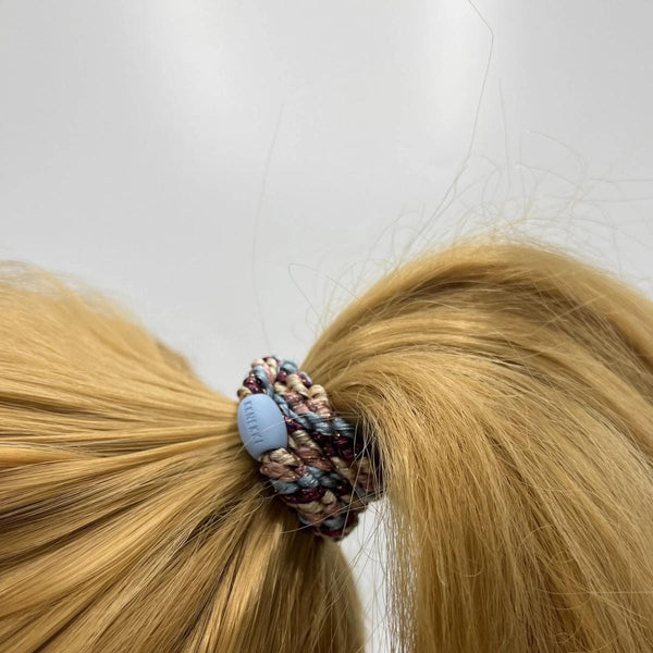 Knekki MULTI GLITTER Haarelastiek & Armbandje, Light Blue & Grape