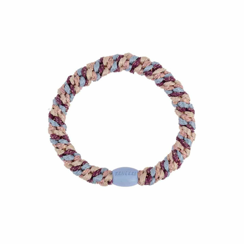 Knekki MULTI GLITTER Haarelastiek & Armbandje, Light Blue & Grape