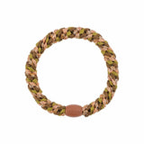 Knekki MULTI GLITTER Haarelastiek & Armbandje, Olive & Cognac