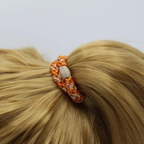 Knekki MULTI GLITTER Haarelastiek & Armbandje, Orange & Rosewood
