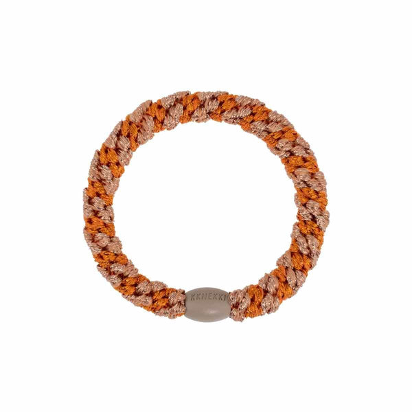 Knekki MULTI GLITTER Haarelastiek & Armbandje, Orange & Rosewood