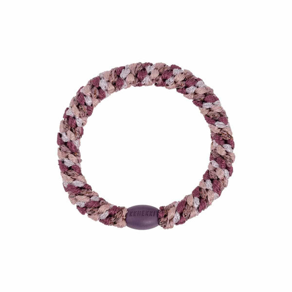 Knekki MULTI GLITTER Haarelastiek & Armbandje, Plum & Pink