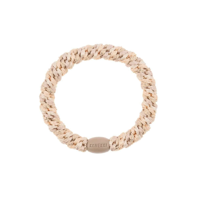Knekki MULTI GLITTER Haarelastiek & Armbandje, Powder & Beige