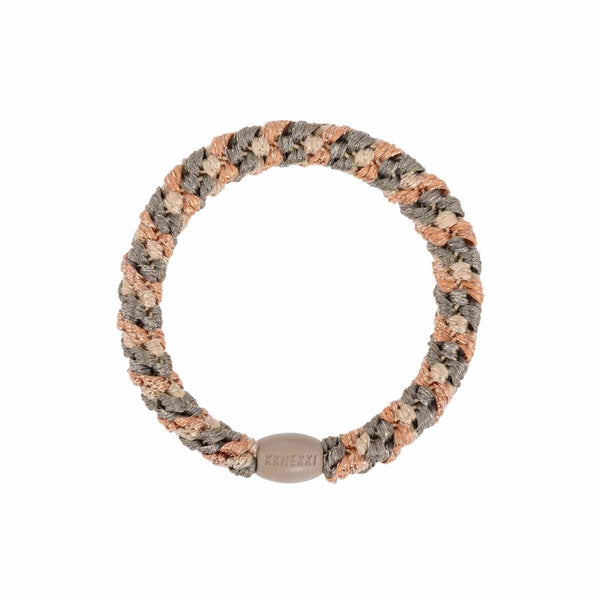 Knekki MULTI GLITTER Haarelastiek & Armbandje, Rosegold & Camo
