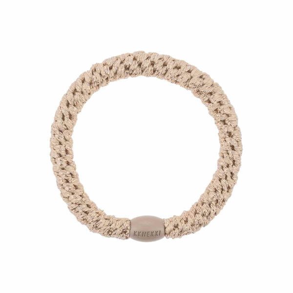 Knekki SOLID GLITTER Haarelastiek & Armbandje, Beige