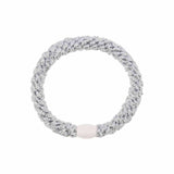 Knekki SOLID GLITTER Haarelastiek & Armbandje, Metallic Silver