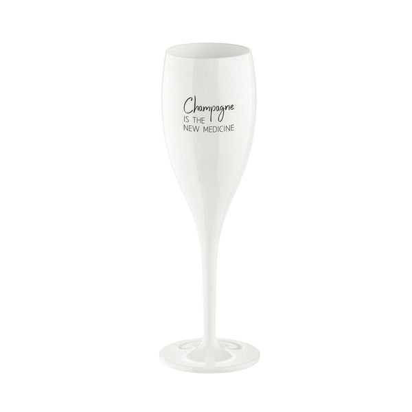 Koziol CHEERS No. 1 Onbreekbaar Champagneglas met quote, Champagne is the new medicine