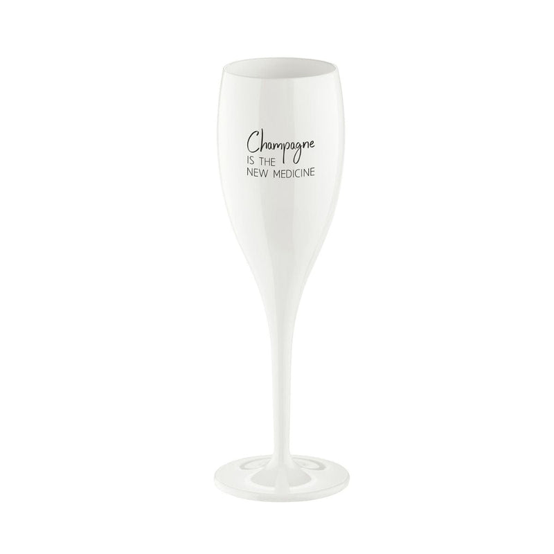 Koziol CHEERS No. 1 Onbreekbaar Champagneglas met quote, Champagne is the new medicine