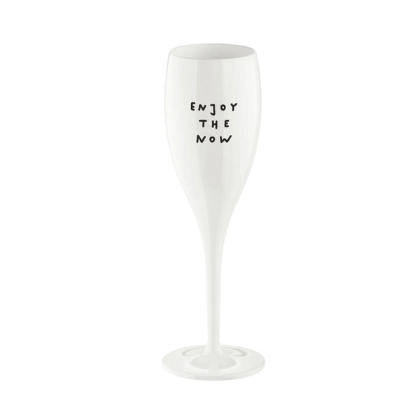 Koziol CHEERS No. 1 Onbreekbaar Champagneglas met quote, Enjoy the Now