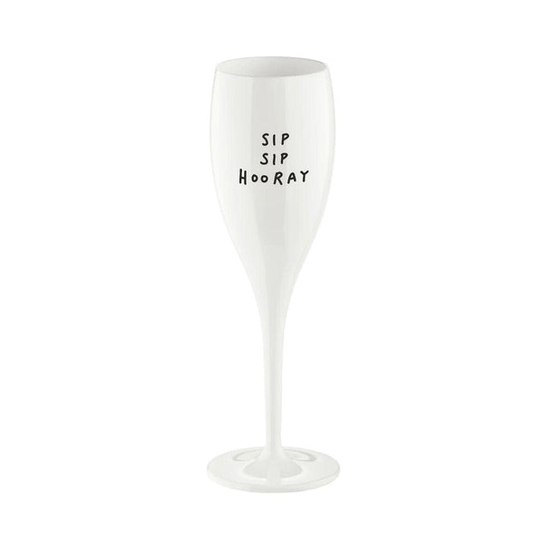 Koziol CHEERS No. 1 Onbreekbaar Champagneglas met quote, Sip Sip Hooray
