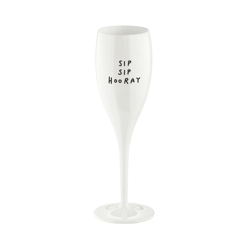 Koziol CHEERS No. 1 Onbreekbaar Champagneglas met quote, Sip Sip Hooray