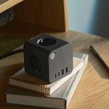 Kreafunk AMPIE Stekkerblok met 2 USB-A en 2 USB-C poorten en kabel, Black