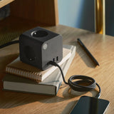 Kreafunk AMPIE Stekkerblok met 2 USB-A en 2 USB-C poorten en kabel, Black