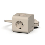 Kreafunk AMPIE Stekkerblok met 2 USB-A en 2 USB-C poorten en kabel, Ivory Sand